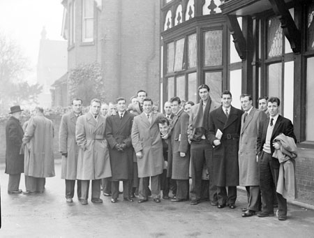 Arsenal Team outside the Embankment Hotel 24 Jan 1956